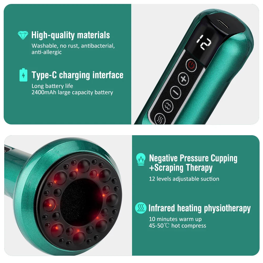 Electric Cupping Device Smart Vacuum Therapy & Muscle Relief Tool
